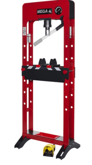 MEGA PRC30NF Werkplaatspers pneumatisch | Met voetpomp | 30 ton