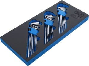 BGS 74259 Haakse sleutel set | Extra lang | Torx, T-Torx, Inbus | 27-delig