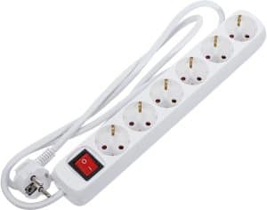 BGS 3373 Stekkerdoos | 6 uitgangen met Switch | kabellengte 1,4 m | 3 x 1,5 mm² | IP20