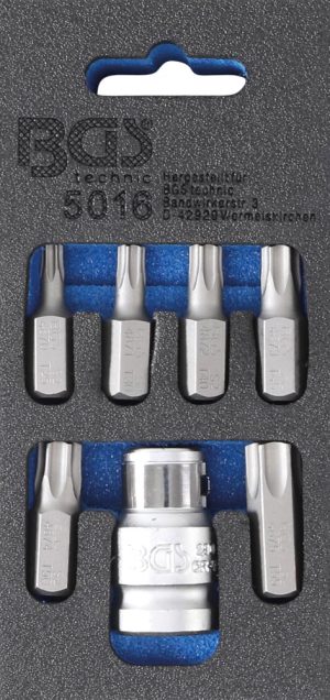 BGS 5016 Schroevendraaier bit set | 10 mm (3/8") zeskantaandrijving | T-Star (voor Torx) | 7-delig
