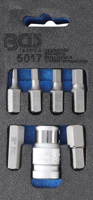 BGS 5017 Schroevendraaier bit set | 10 mm (3/8") zeskant aandrijving | Inbus | 7-delig