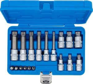 BGS 5172 Bitdoppen set | 6,3 mm (1/4") / 12,5 mm (1/2") aandrijving | Spline (voor XZN) | 18-delig
