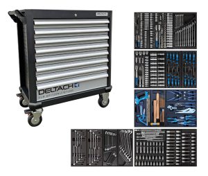DELTACH 525150 Gereedschapswagen D2-XL, 5 laden gevuld, 350dlg