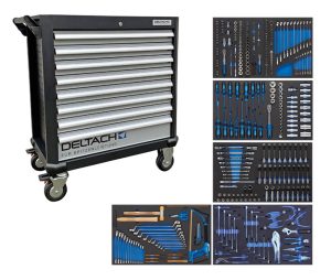 DELTACH 525250 Gereedschapswagen D2-XL, 5 laden gevuld in FOAM, 350dlg