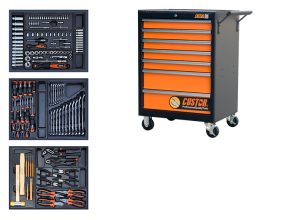 CUSTOR CTB99063 Gereedschapswagen COMPACT, 3 laden gevuld