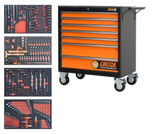 CUSTOR CTB99078 Gereedschapswagen KING SIZE, 4 laden gevuld in FOAM