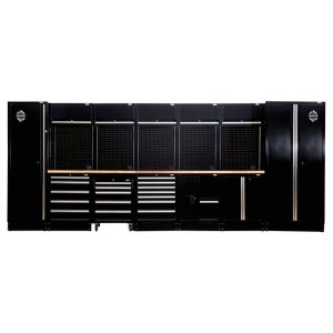 BUNKER D04390 Modulaire werkplaatsinrichting met hardhouten werkblad, 25dlg