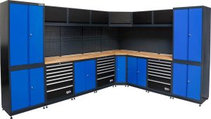 BGS 80160 Werkplaatsopstelling | Hoek opstelling | Houten werkblad | 8 modules
