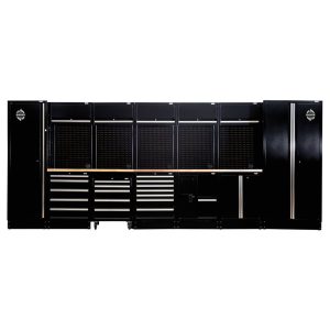 BUNKER D04389 Modulaire opbergcombinatie met gootsteen en hardhouten werkblad, 25dlg