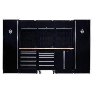 BUNKER D04398 Modulaire opbergcombinatie met hardhouten werkblad, 16dlg