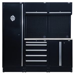 BUNKER D04503 Modulaire opbergcombinatie met roestvrijstalen werkblad, 11dlg