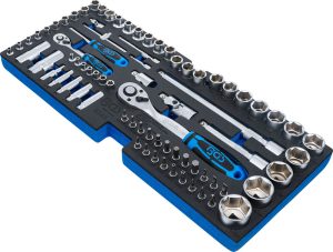 BGS 3345 Foamtray voor BGS 3312: Doppen set | 6,3 mm (1/4") / 12,5 mm (1/2") | Inch-maten | 78-delig