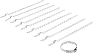 BGS 70327 Ashoesklem set | Roestvrij staal | 7mm | 20 - 50 mm | 10 stuks