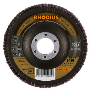RHODIUS R202667 Lamellen schijf afgeschuind, Ø115/22mm, K60