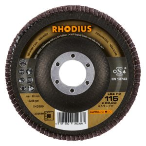 RHODIUS R202680 Lamellen schijf afgeschuind, Ø115/22mm, K80
