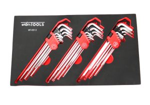 WT-8512 Haakse sleutel set | Extra lang | Torx, Torx-H, Inbus | 25-delig