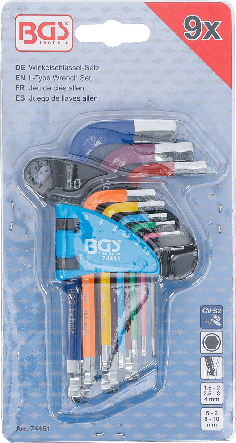PB SWISS TOOLS Haakse Inbussleutel 100° Kort Rainbow 1