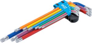 BGS 74459 Haakse L-sleutels gekleurd | Extra lang | Torx | 9-delig