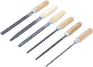 BGS 50204 Sleutelvijlen set | houten handvat | 100 mm | 6-delig