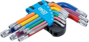 BGS 74460 Haakse sleutel set | Multicolor | kort | Resistorx | T10 - T50 | 9-delig