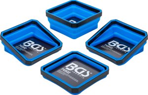 BGS 74502 Magnetische bakjes | Siliconen | opvouwbaar | 115 x 115 x 50 mm | 4 stuks