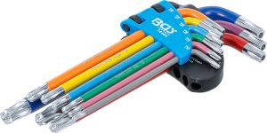 BGS 74464 Haakse L-sleutels gekleurd | Standaard | Resistorx kogelkop T10 - T50 | 9-delig
