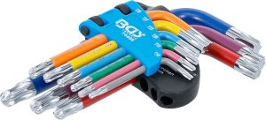 BGS 74466 Haakse L-sleutels gekleurd | Kort | Torx kogelkop T10 - T50 | 9-delig