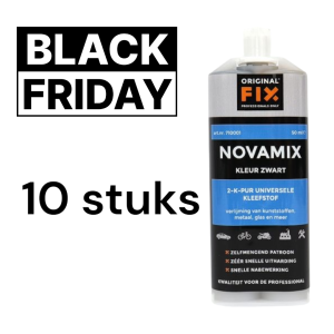 OriginalFix NovaMix 50 ml PU Snellijm (710001), zwart 60 seconden | 10 stuks