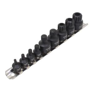 ASTA A-1M9TSB Kracht bitdoppen set | Veeltand | 1/4" en 3/8" | 9-delig