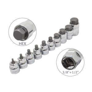 ASTA A-M10HEXL Bitdoppen set | Inbus | 3/8" en 1/2" | 10-delig