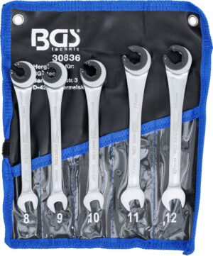 BGS 30836 Ratelsleutel set | Open | Voor leidingen | 5-delig