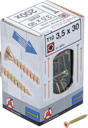 BGS-88001 Multifunctionele schroeven | T-Star (voor Torx) T10 | 3,5 x 30 mm | 200 stuks