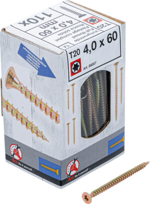 BGS-88007 Multifunctionele schroeven | T-Star (voor Torx) T20 | 4,0 x 60 mm | 110 stuks