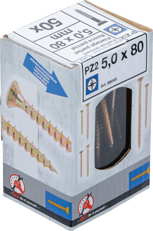 BGS-88049 Multifunctionele schroeven | Kruiskop PZ2 | 5,0 x 80 mm | 50 stuks