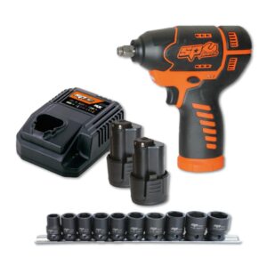 SP TOOLS SP83114EU Slagmoersleutel 3/8" op accu | 12V | 105 Nm | Met 2x accu, lader en doppen set