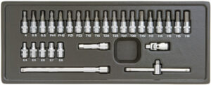 CUSTOR CSB02028S 1/4" Bitdop+E-torxset, 28dlg, S-module