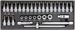 CUSTOR CSB03032S 3/8" Bitdop+E-torxset, 32dlg, S-module