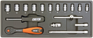 CUSTOR CTK02017S 1/4" Doppenset, 17dlg, S-module