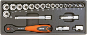 CUSTOR CTK03022S 3/8" Doppenset, 22dlg, S-module