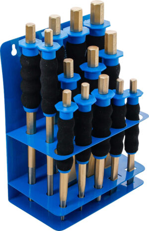 BGS 74596 Pendrijver / Centerpons / Platte beitelset | met handbescherming | 13-delig