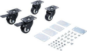 BGS 80015 Zwenkwielenset | voor Systeemkoffer Rolbord | 4 stuks