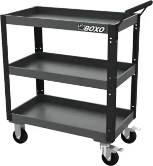 BOXO Industriële transportwagen | 3 bakken | Zwart-Grijs