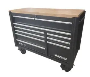 BOXO BX15XD-W Werkbank | 9 laden | Houten werkblad | Zwart