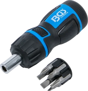BGS 7898 Mini-bitset | met omschakelbare ratel-draaigreep | 7-delig