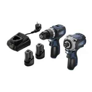 DRAPER D28002 DXPULSE Combiset | Slagschroevendraaier & Klopboormachine | 12V | 2x 2.0Ah | 18-delig