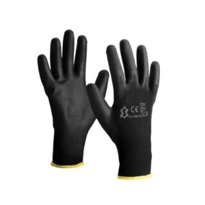 5071PB-10 Polyester handschoen met PU coating | Zwart | Maat 10 (XL) | 12 paar