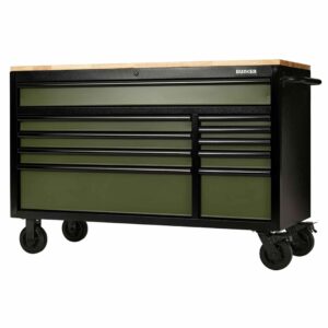 BUNKER D27221 Verrijdbare Werkbank en Gereedschapswagen | 10 Laden | 142cm | Groen