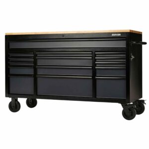 BUNKER D27225 Verrijdbare Werkbank en Gereedschapswagen | 15 Laden | 155cm | Grijs