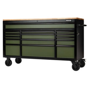 BUNKER D27333 Verrijdbare Werkbank en Gereedschapswagen | 15 Laden | 155cm | Groen