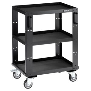 BUNKER D23634 Modulaire Werkplaatstrolley 3 etages | Mat Zwart